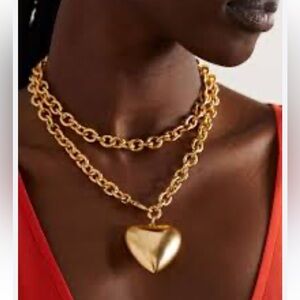 NWOT  Roxanne assoulin puffy heart necklace